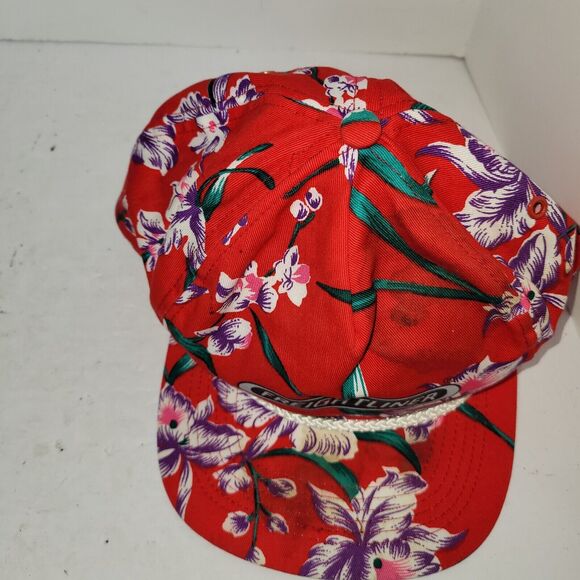 Vtg Freightliner Hat Cap Red Trucker Snapback Truck San Sun Retro 80s 90s Floral - Picture 2 of 16